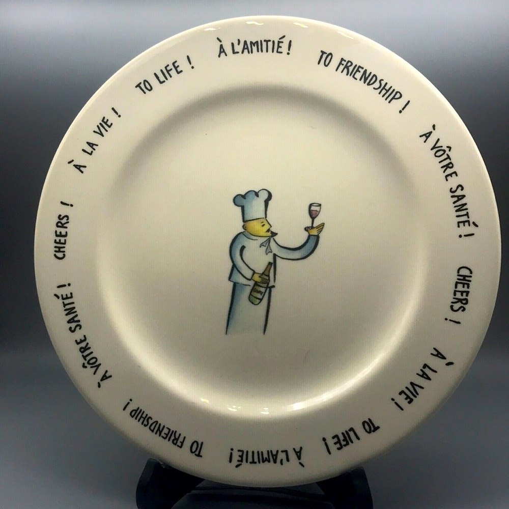 Rosanna Import 8 in plate.  Has in English and Italian To Friendship, Cheers,